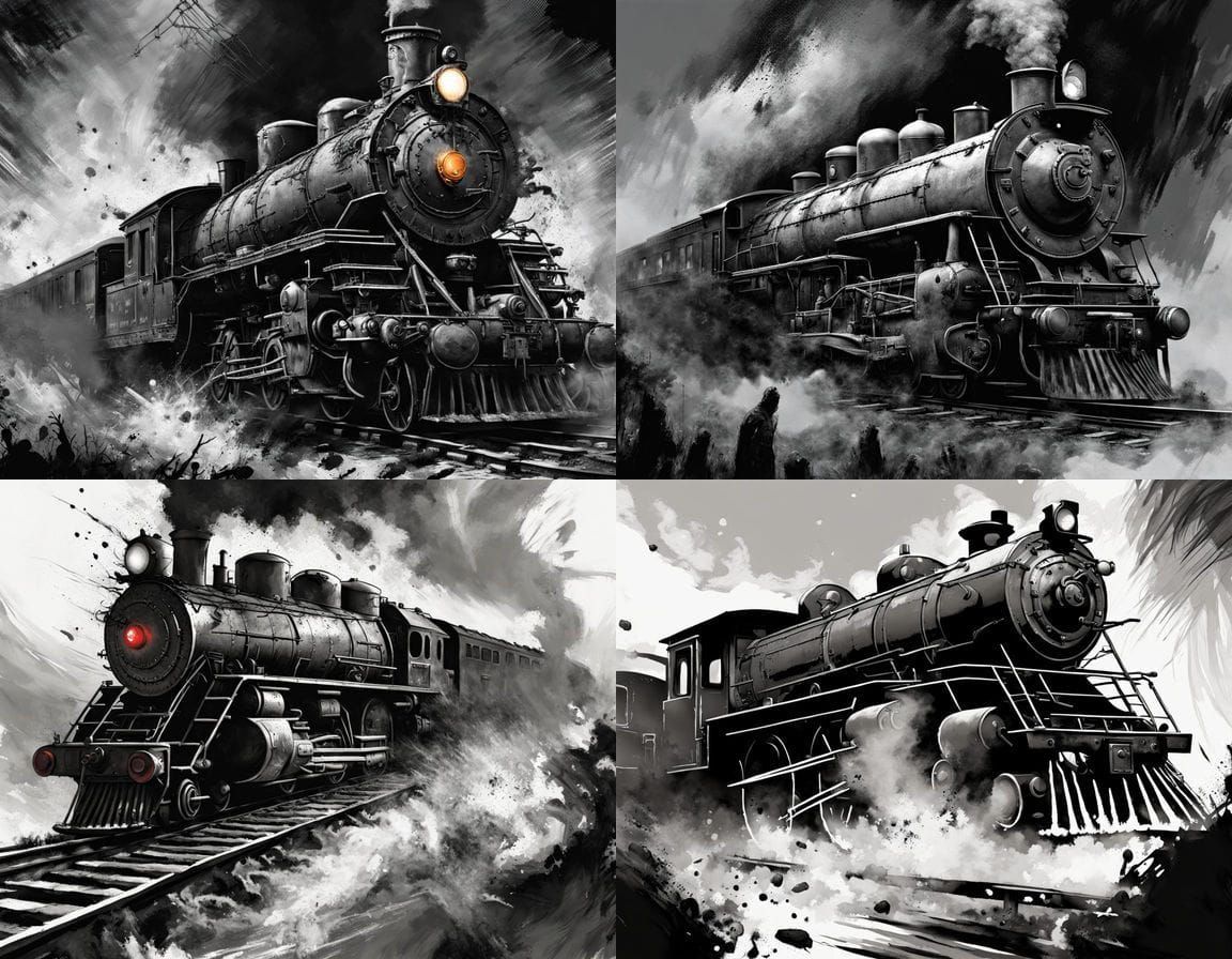 Terrifying Ghosts Haunting a Detailed Locomotive