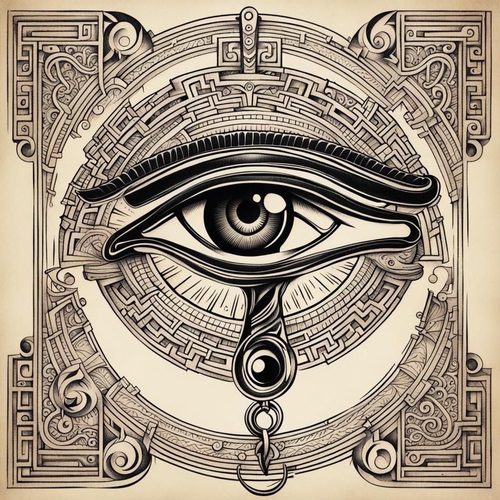 Eye of Ra Tattoo Design on Paper