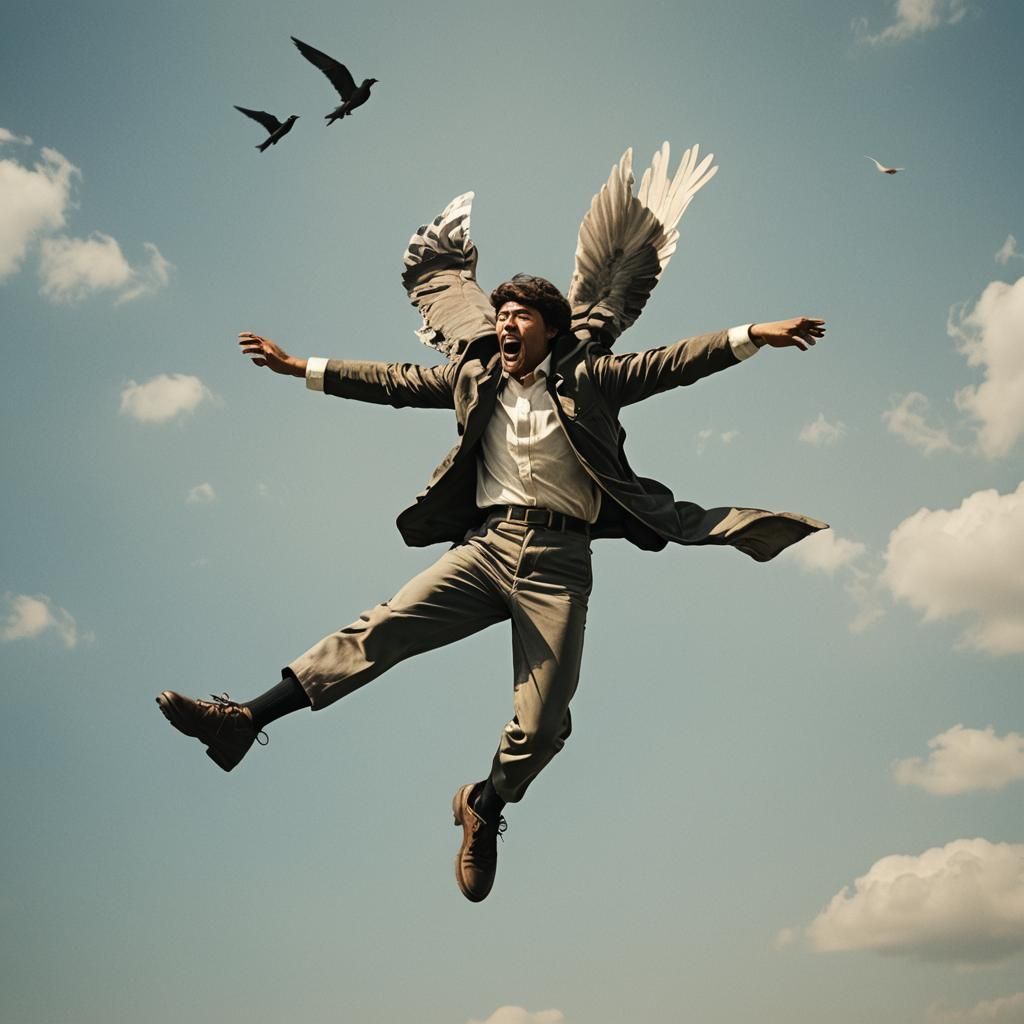 Man Flies Through the Air