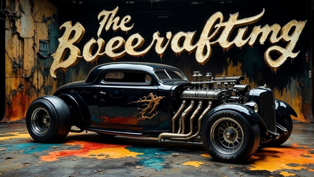 Photorealistic 1945 'Chopped & Slammed' Car in Editorial Pho...