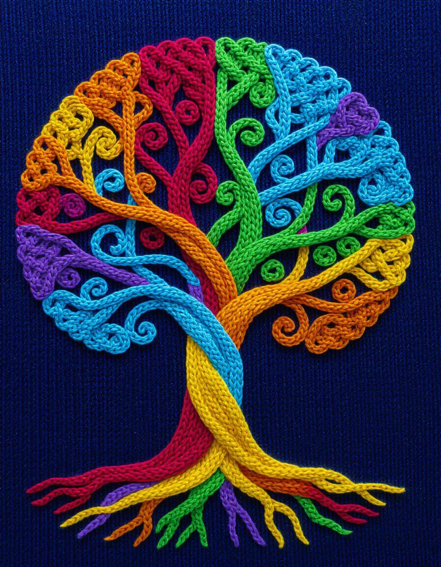 Neuroplastic Celtic Tree knitted Synesthesia