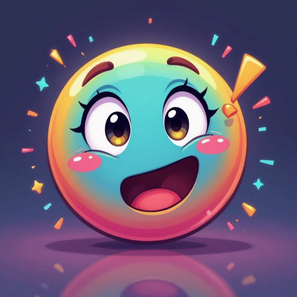 Surprised Emoji Behind Smiley Face: Vibrant Style