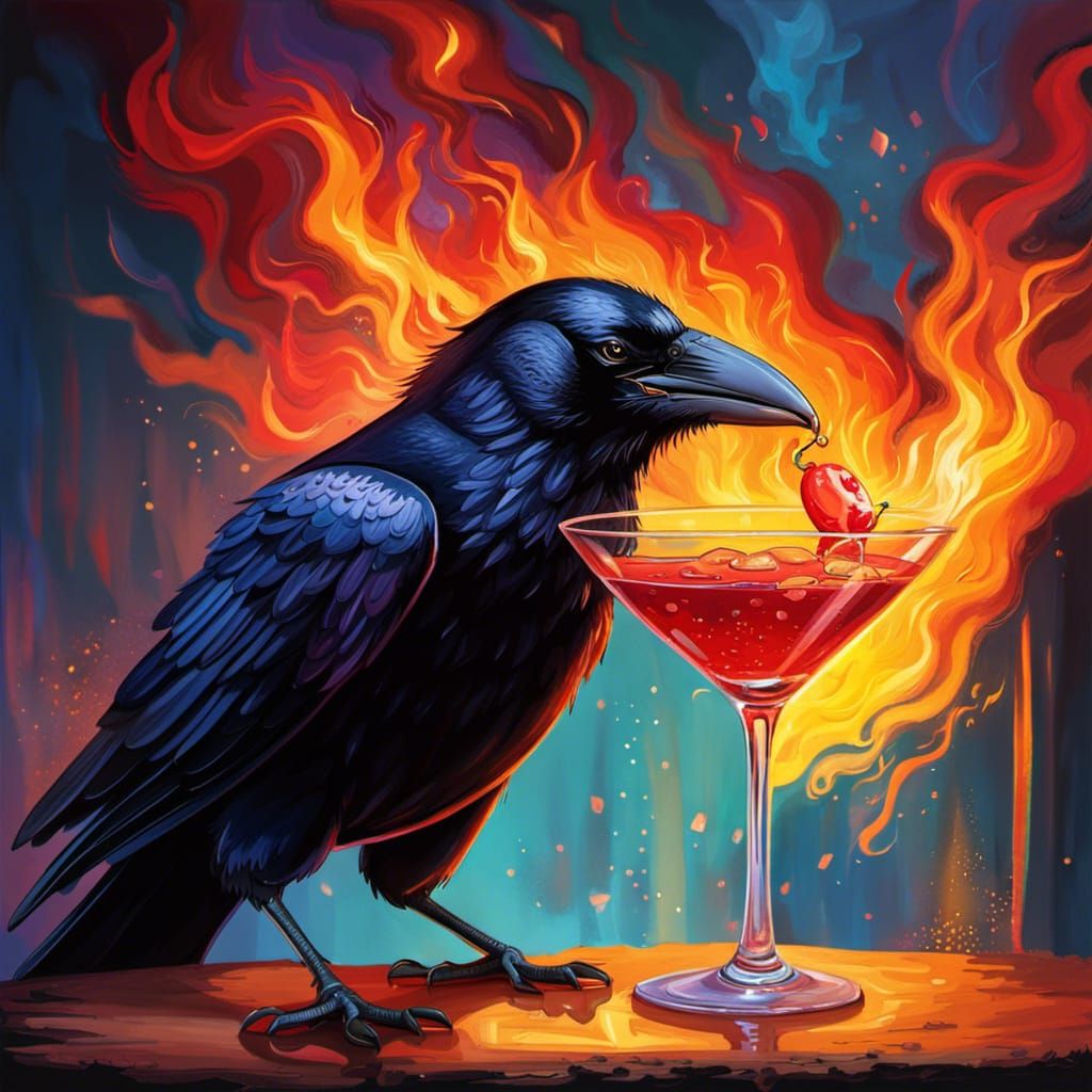 Flaming Crow Cocktail Masterpiece
