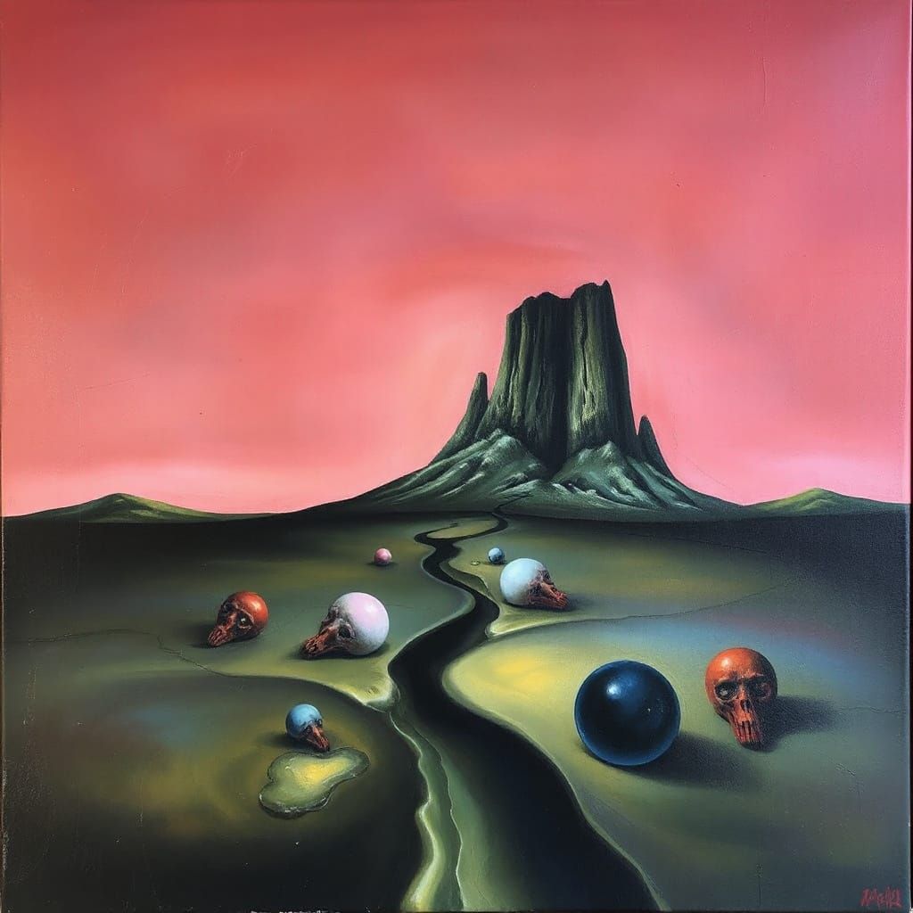 Surrealist Melting Clock in Salvador Dali Style