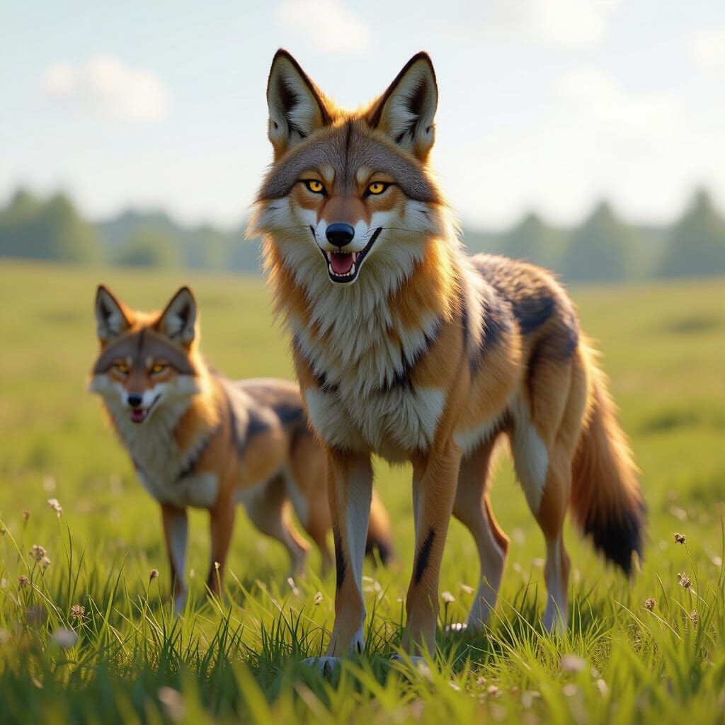 Swiftfang Coyotes in Dark Fantasy Style