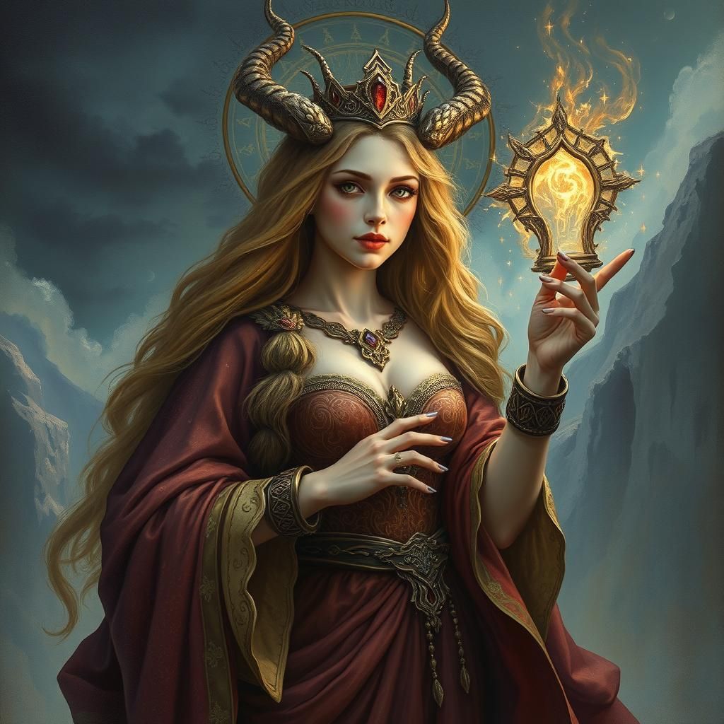 Jotun-Niflheim Goddess in Detailed Matte Style