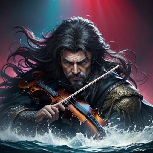 Orchestra in Vibrant Hyperrealistic Style