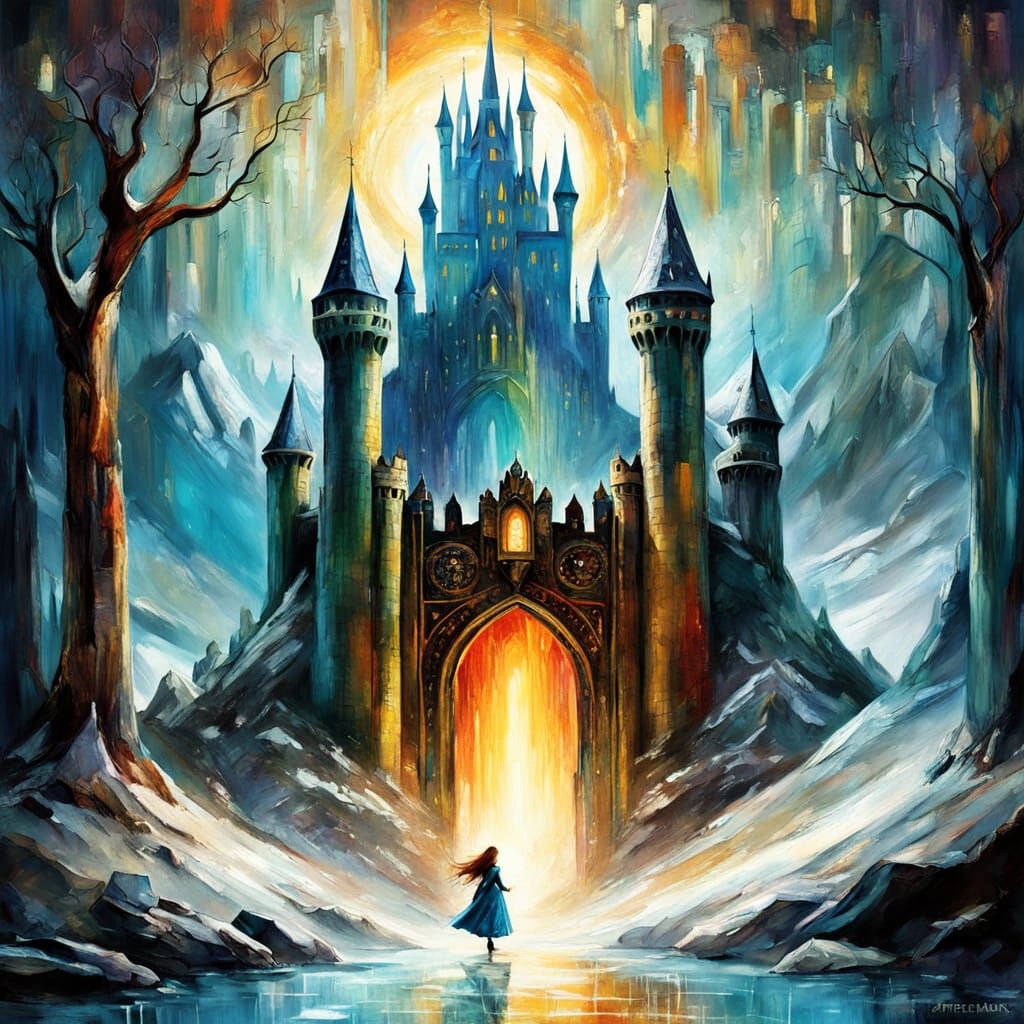 Narnia Landscape in Impasto Painting with Expressive Brushwo...