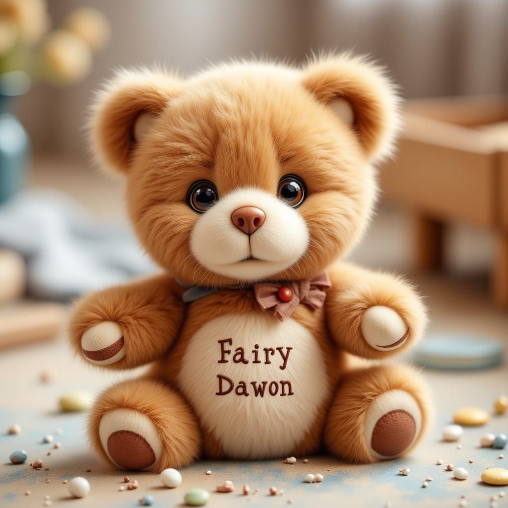 Whimsical Plush Bear with Fairy Dawon