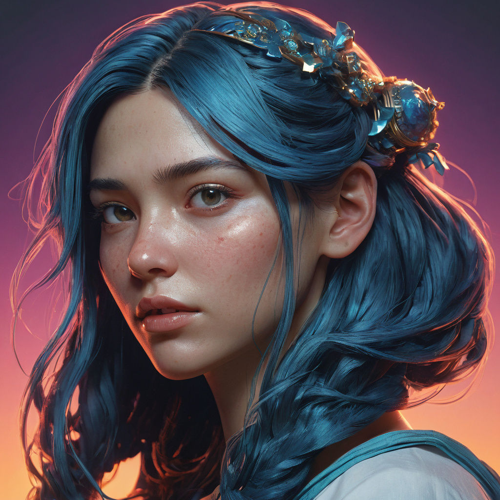 Surreal, Hyperdetailed Portrait in Triadic Colors, Inspired ...