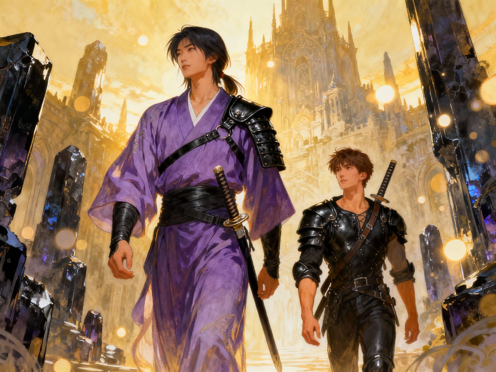 Ethereal Asian Warrior in Obsidian Citadel