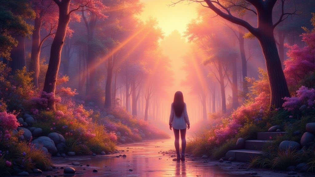 Softly Illuminated Futuristic Scene in Digital Art Style