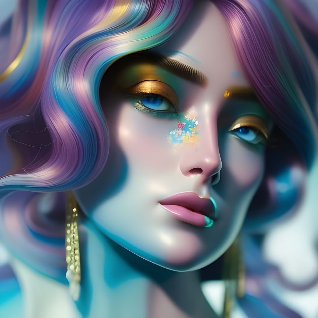 Iris, Rainbow Goddess: Surrealist Digital Art