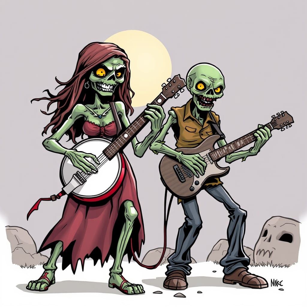 Zombie Duets in Comic Book Style