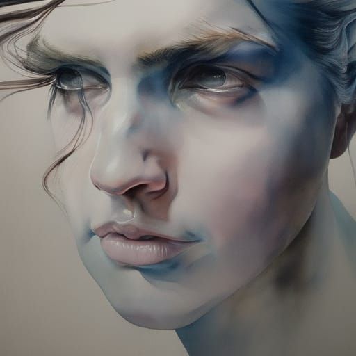 Ethereal Portrait with Hair Obscuring Face