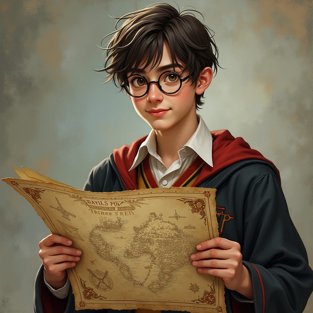 Young Wizard with Map in Alan Lee Style