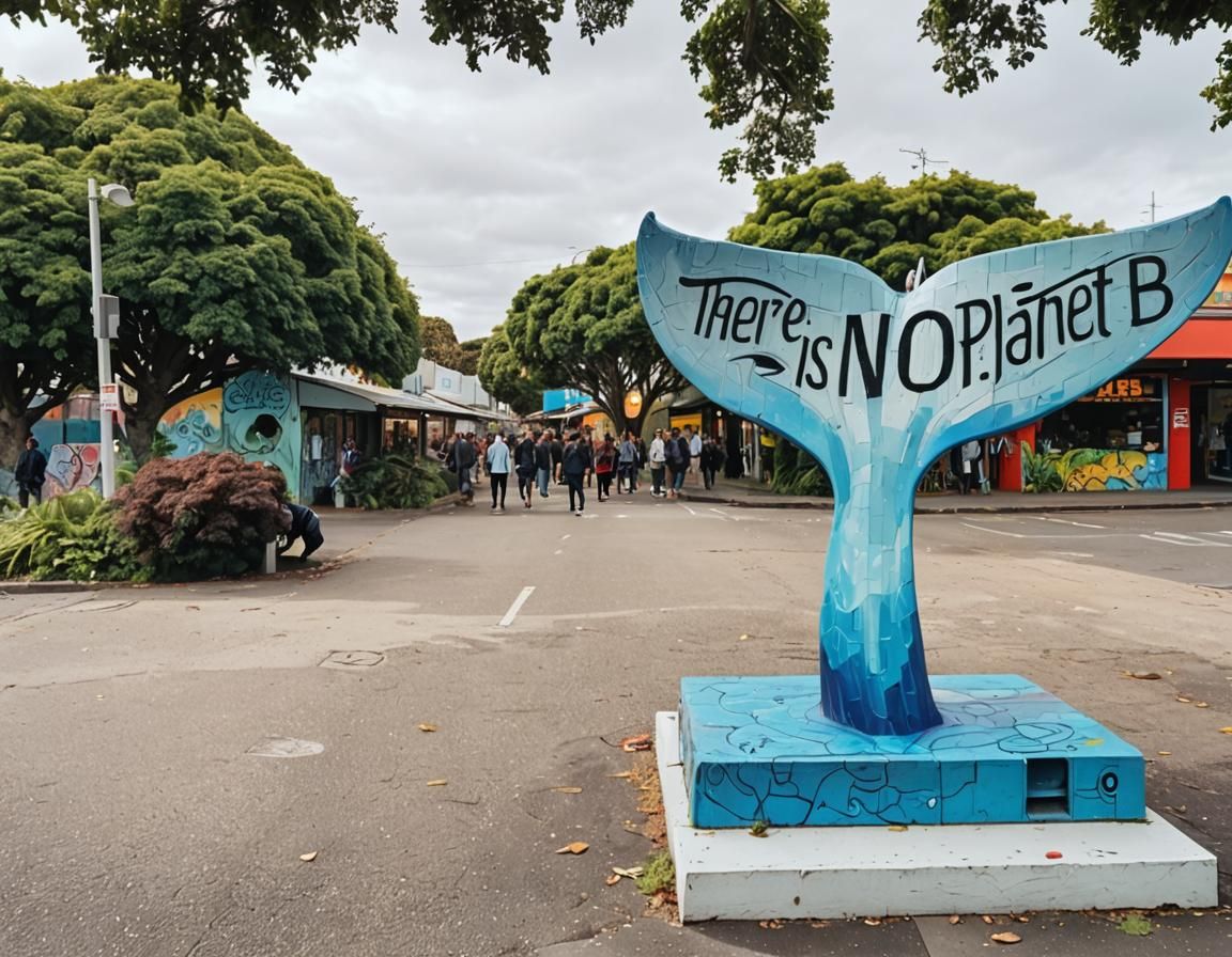 Vibrant Auckland Street Art with Whale and Urban Landscape