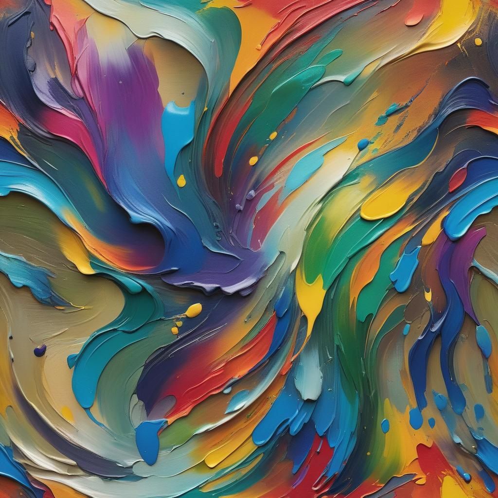 Rainbow Color Blend in Oil Painting Style