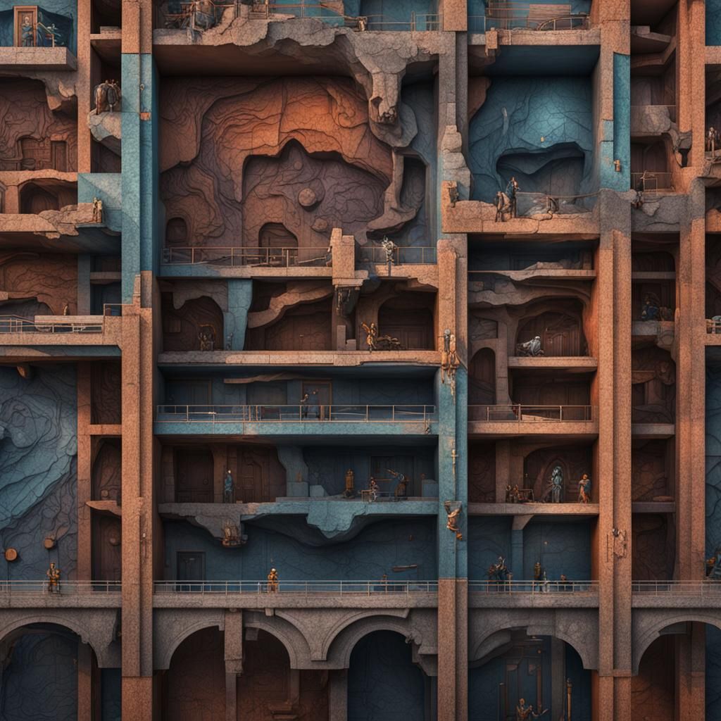 In-Situ Concrete Wall: Detailed Matte Painting