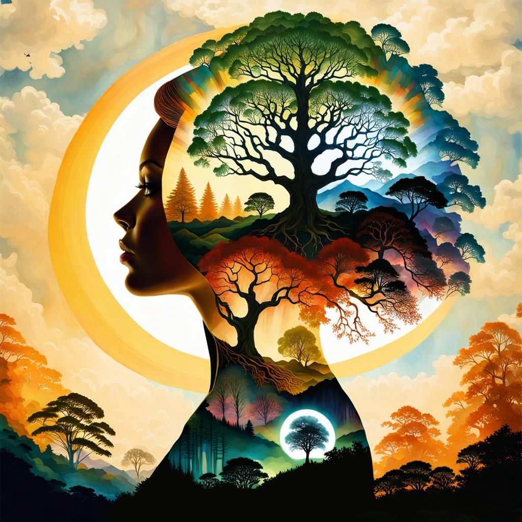 Double Exposure: Mother Nature and Cosmic Tree