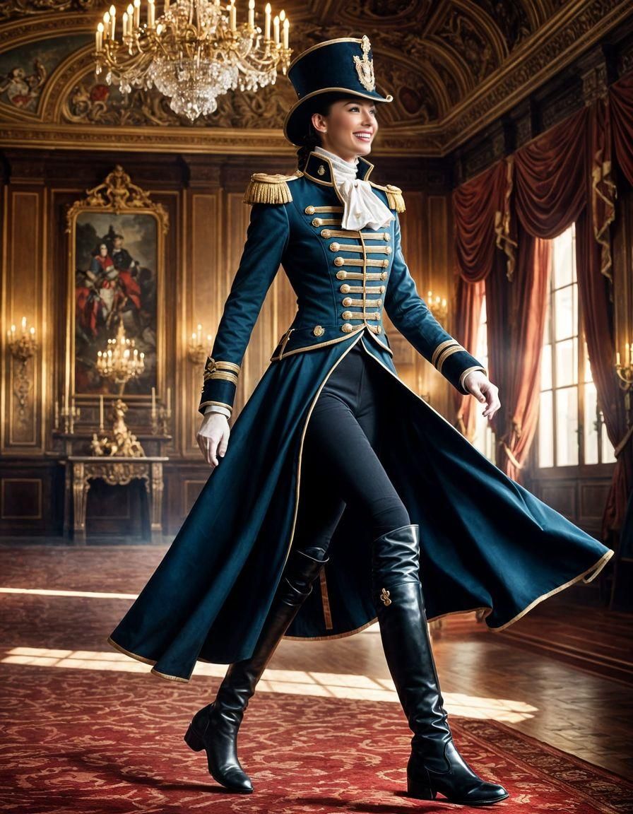 Equestrienne Dancing in Ballroom with Exquisite Attire