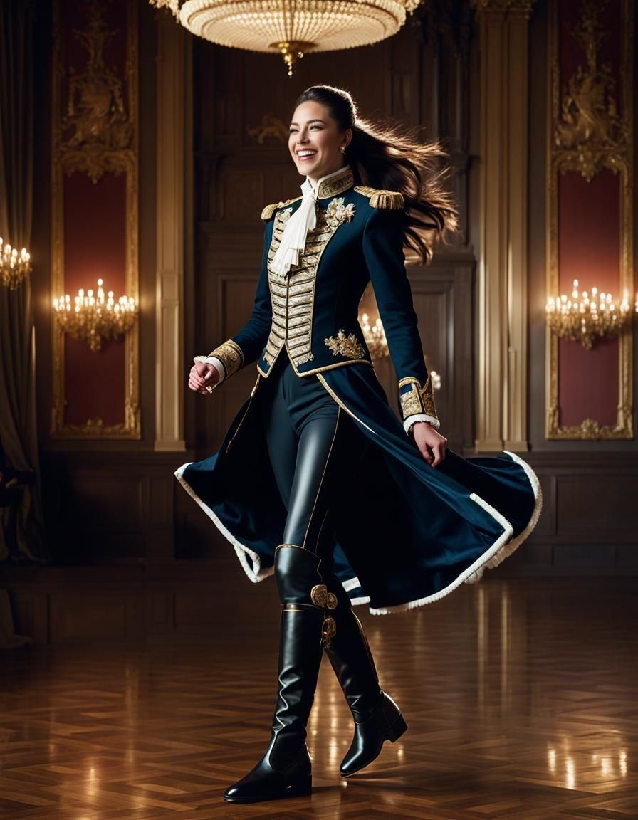Equestrienne Dances in Cavalry Officer Attire
