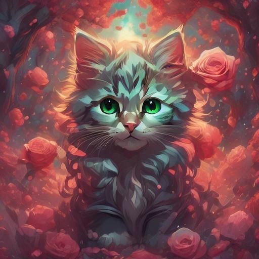 Enchanted Flower Meadow with Dreamy Art Style