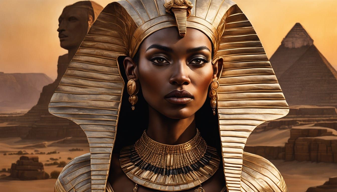Elegant Ancient Egyptian Noblewoman in Golden Era Photoreali...