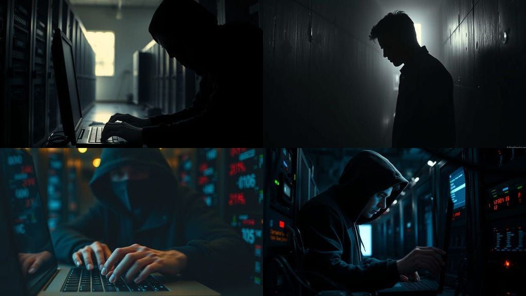 Shadowy Figure Hacking into Personal Data Servers in Forebod...