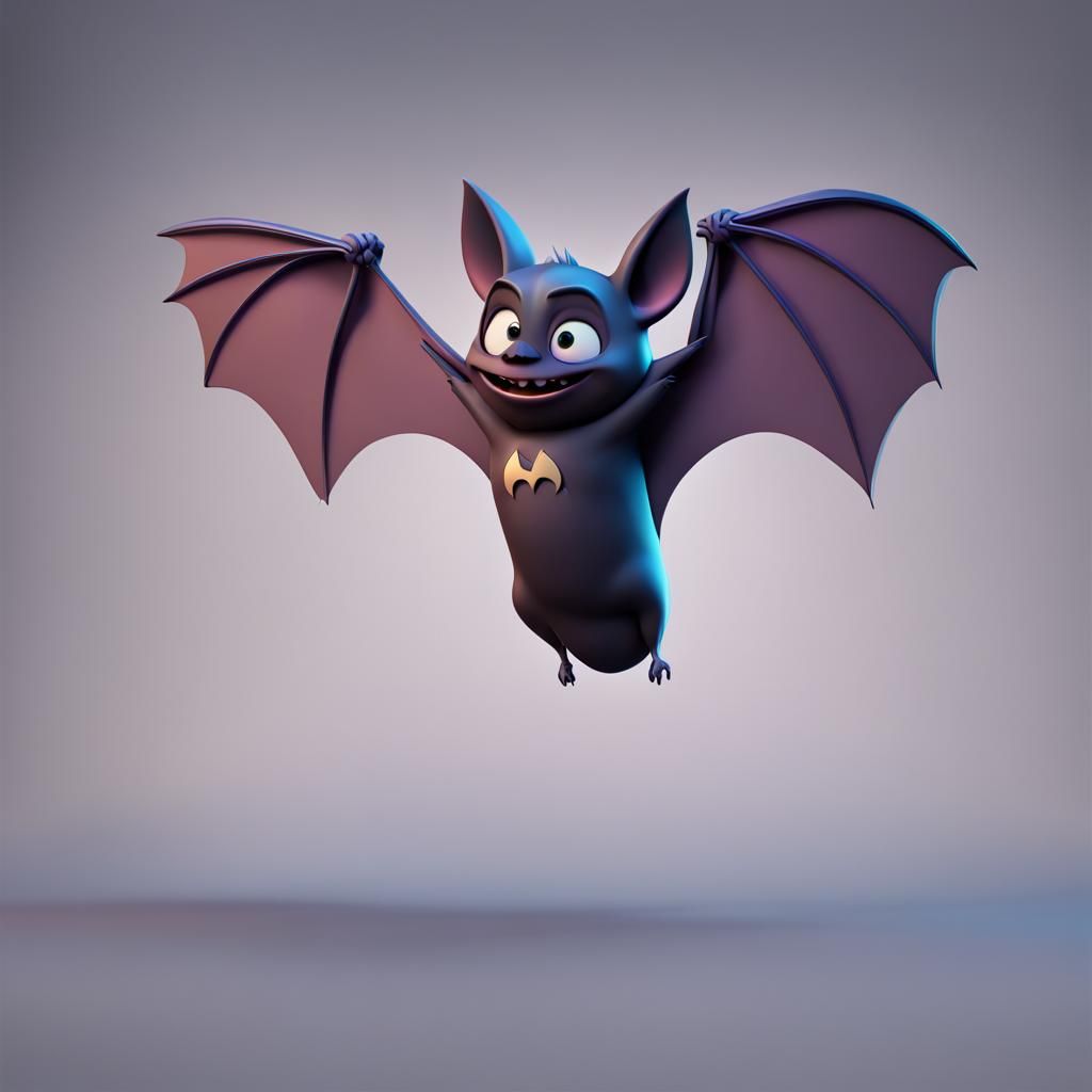 Cute Bat in Disney Pixar 3D Style