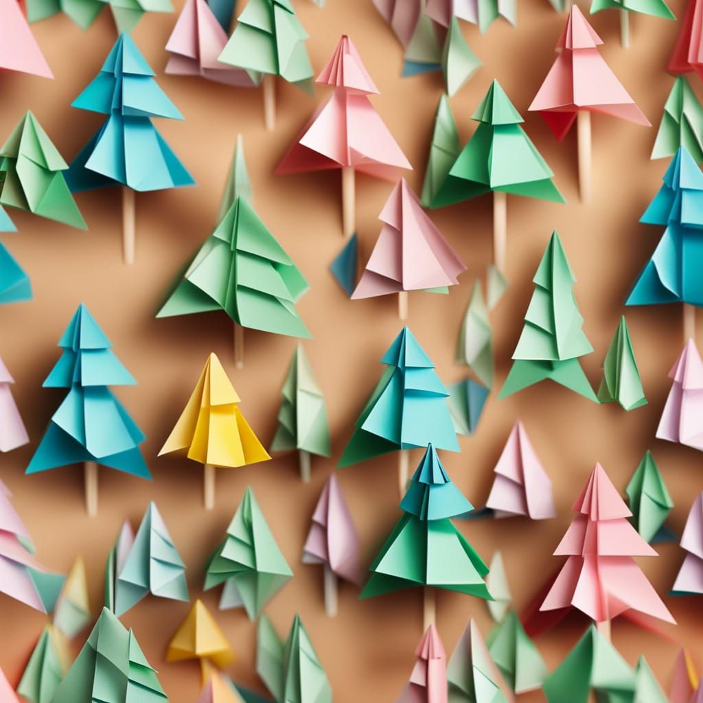 Origami Plastic Bottle Tree Papercraft