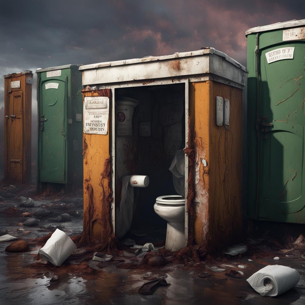 Disgusting Port-o-Potty: Detailed Matte Painting