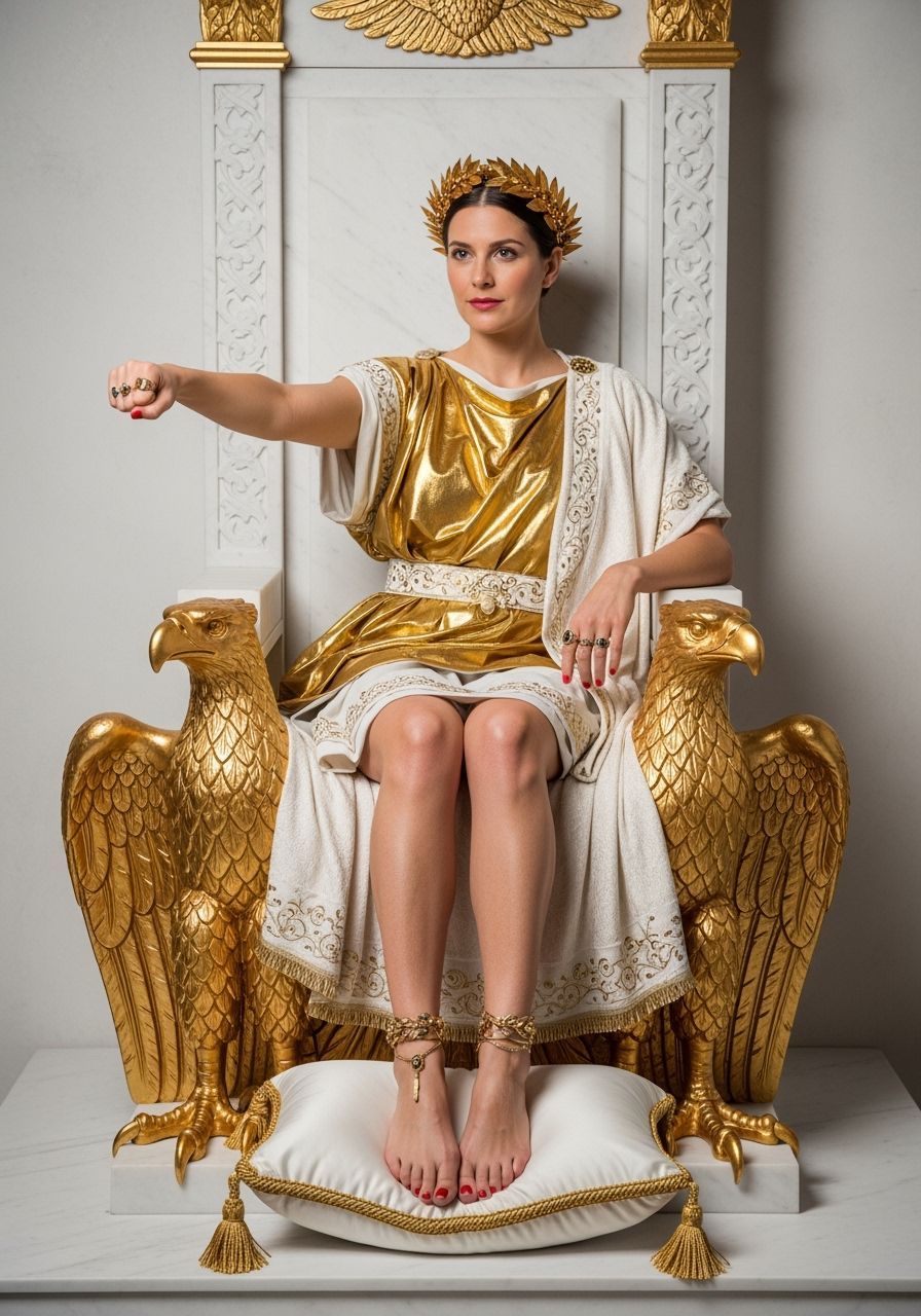 Roman Empress on Eagle Throne in Neoclassical Style