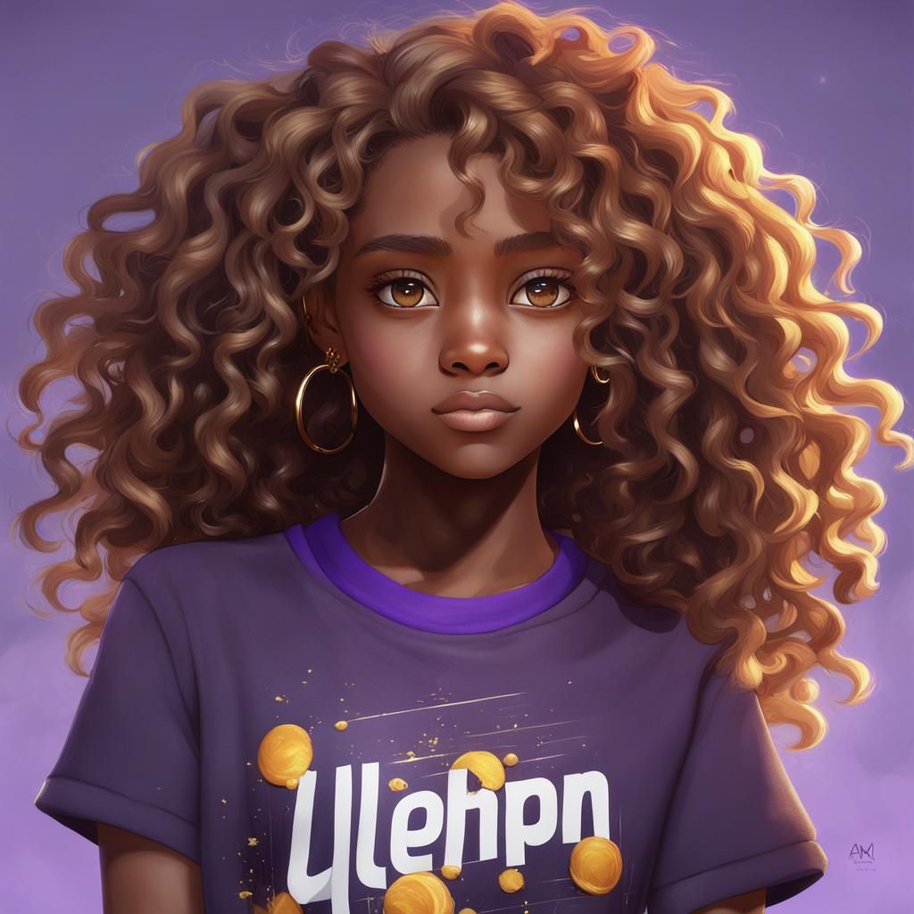 Black Teenage Girl in 3D Anime Art Style