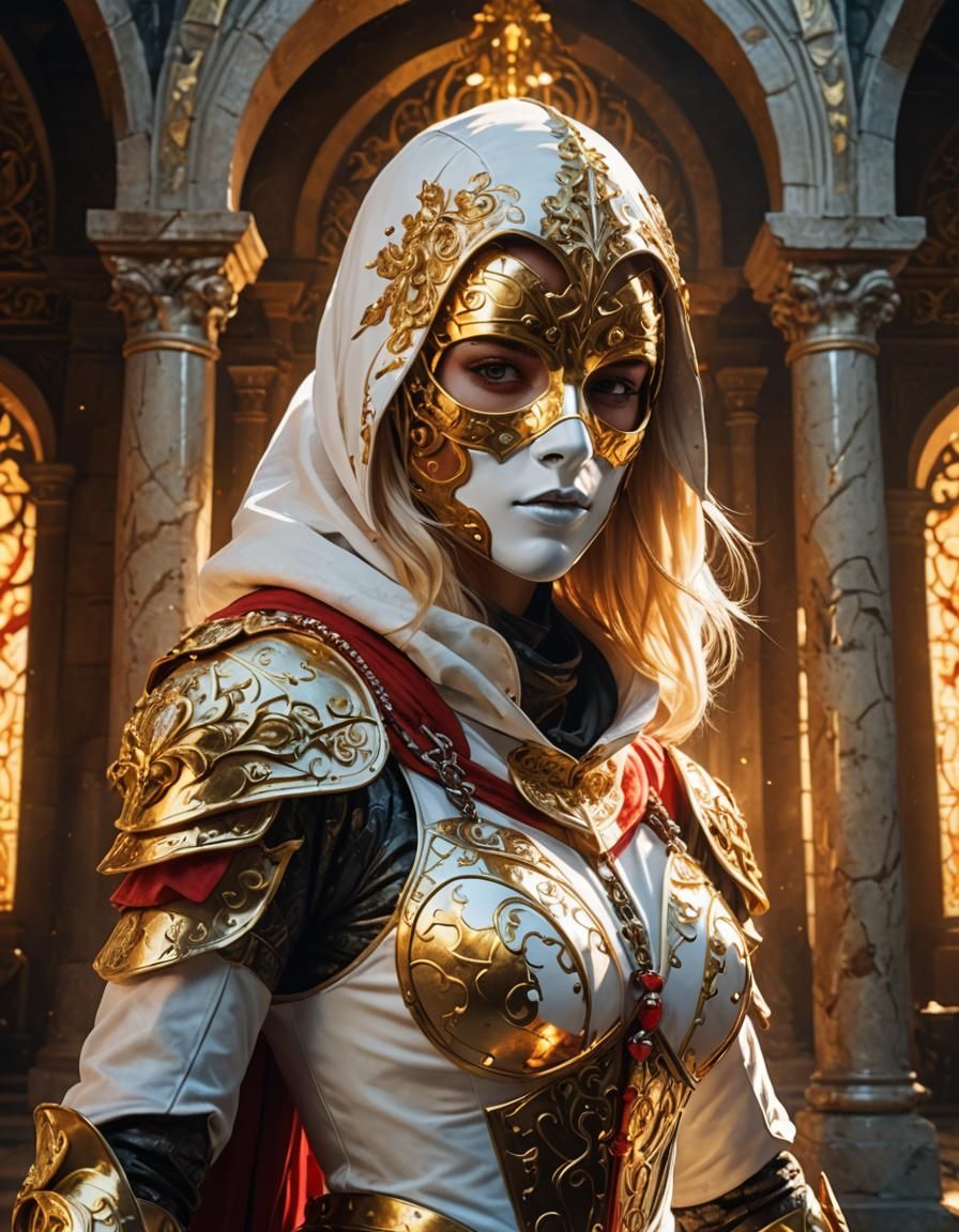 Baroque Fantasy Assassin in Ancient Temple