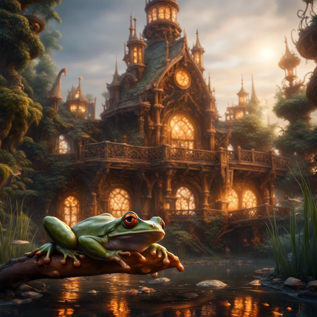 Frog with Dirty Feet: Detailed Matte Painting