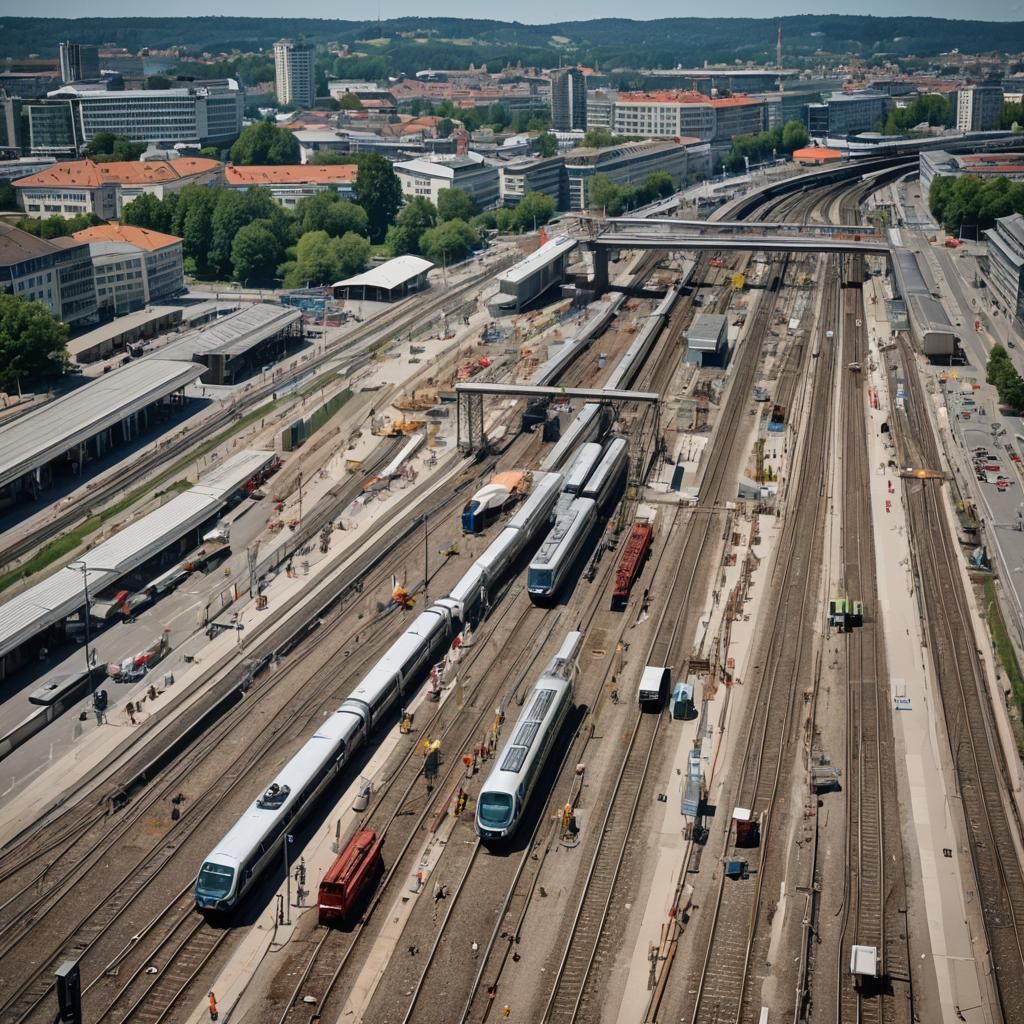 Stuttgart 21 Train Station in Professional Photography Style