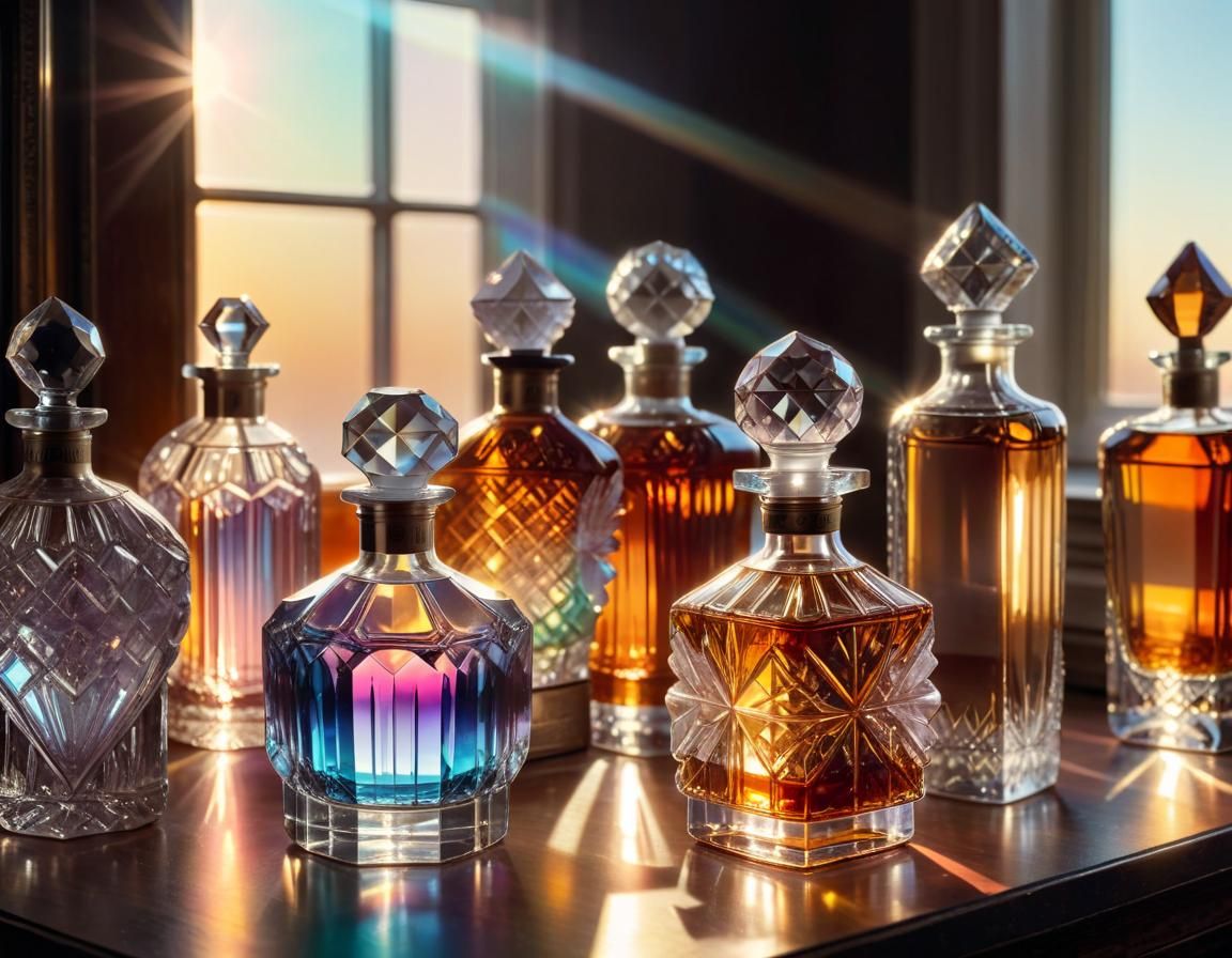 Crystal Bottles in Sunlight: Refraction and Spectrum
