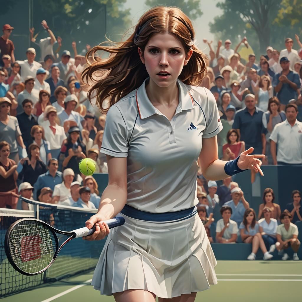 Hyperdetailed Portrait of Woman Playing Tennis