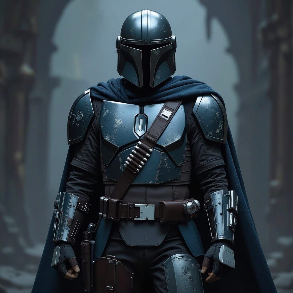 Mandalorian Warrior in Gothic Horror Style