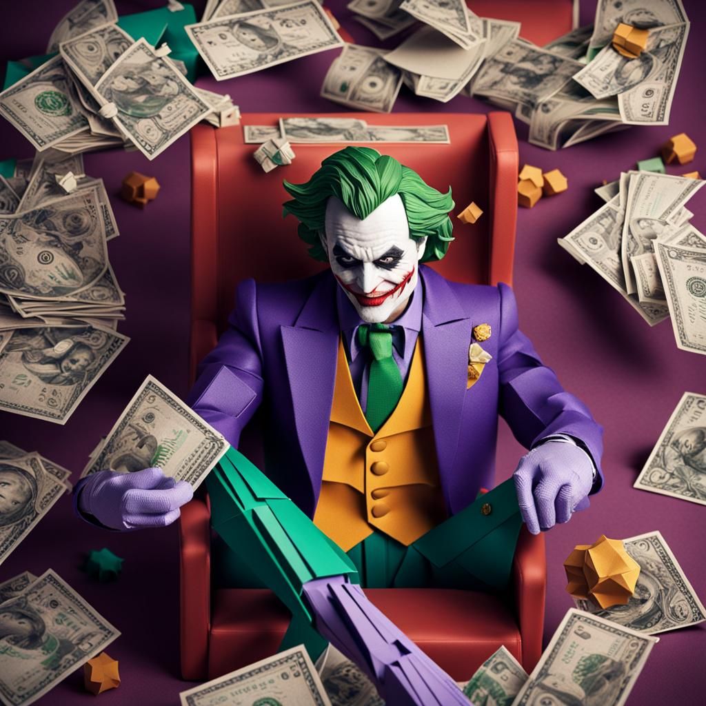 Joker Bank Heist in Papercraft Style