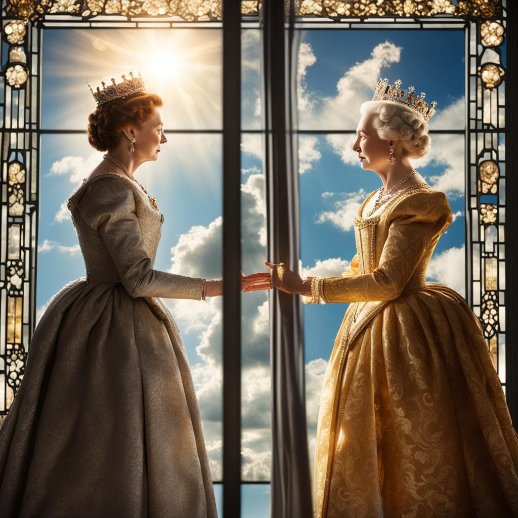 Queen Elizabeth I and II in Divine Light