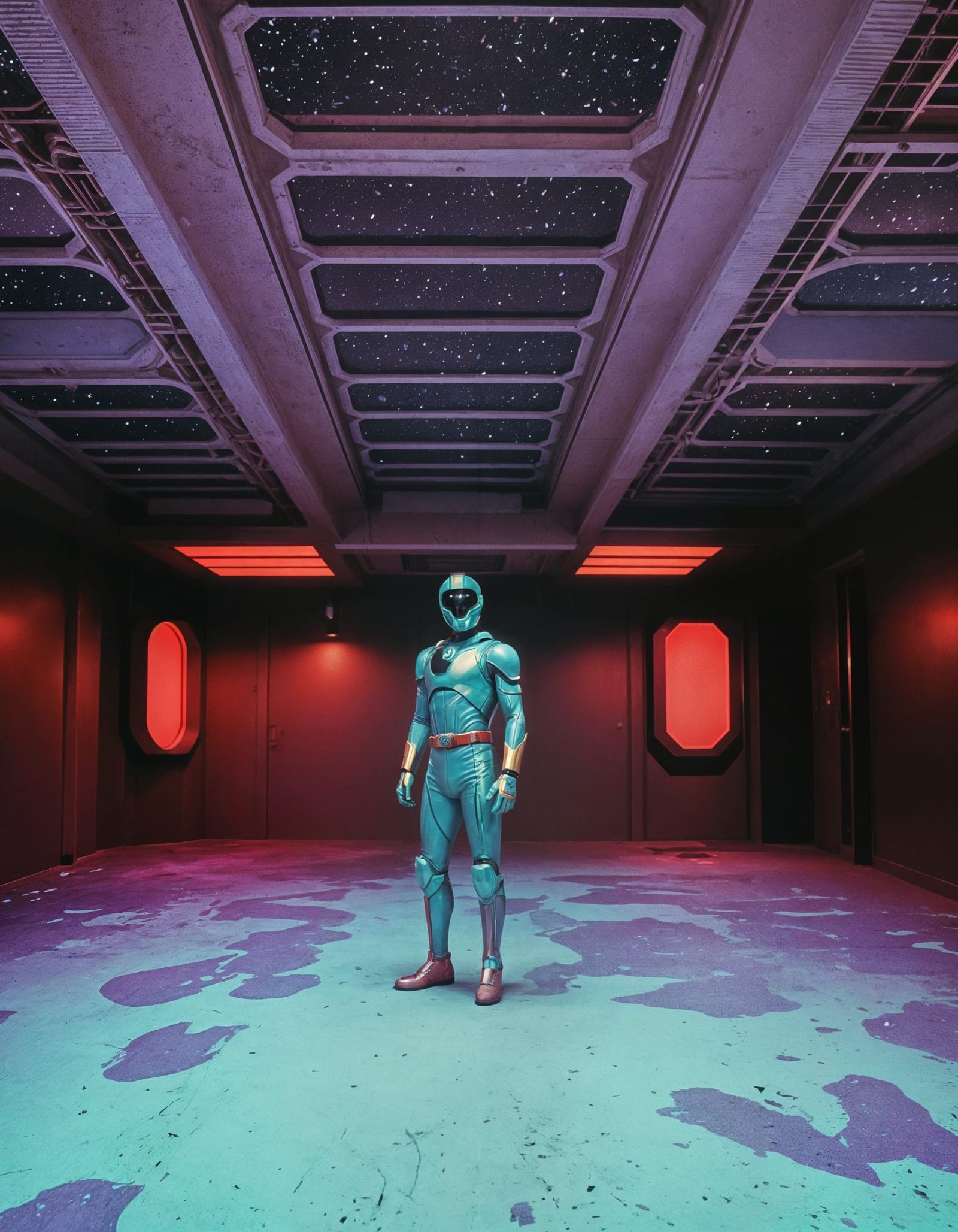 Retro Power Ranger Battles Mutant Monster in Liminal Backroo...