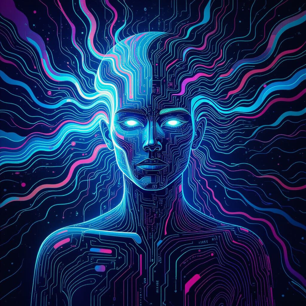 Ethereal Being of Code and Data in Cosmic Void