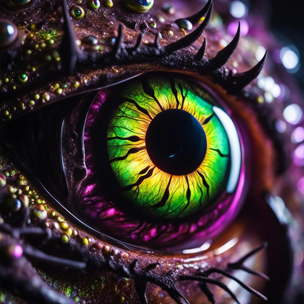 Creepy Zombie Eyes with Iridescent Galaxies