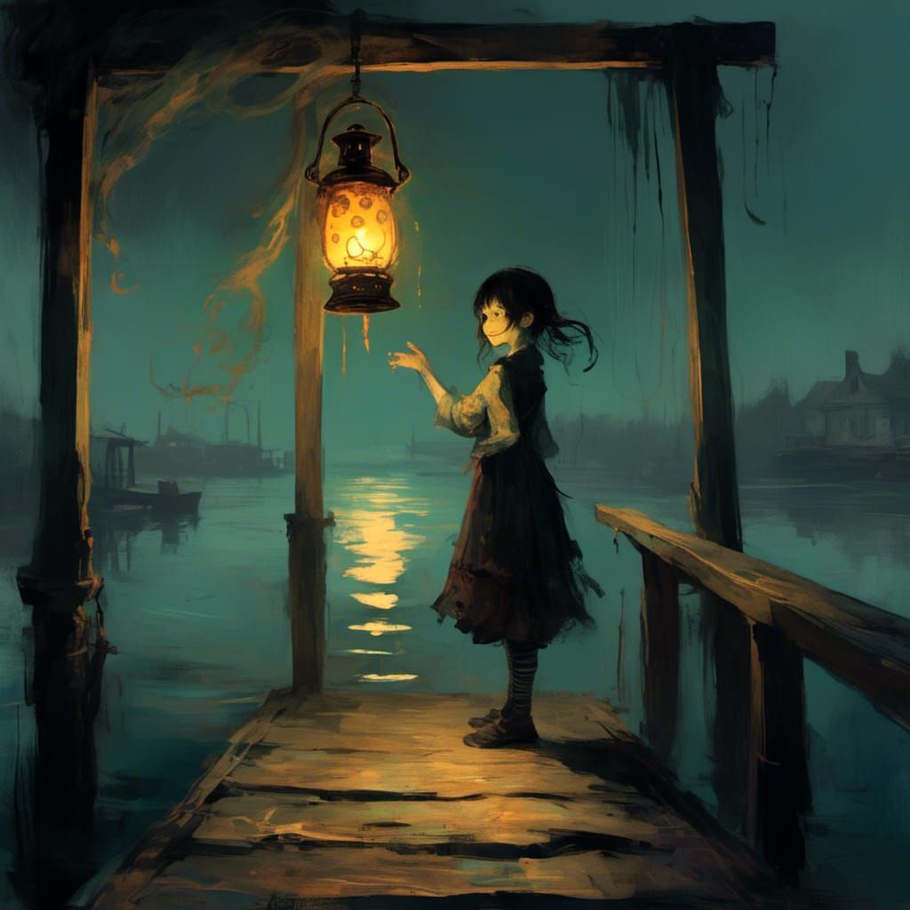 Lantern's Light on an Empty Dock
