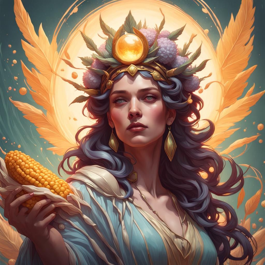 Goddess Fortuna Portrait in Art Nouveau Style