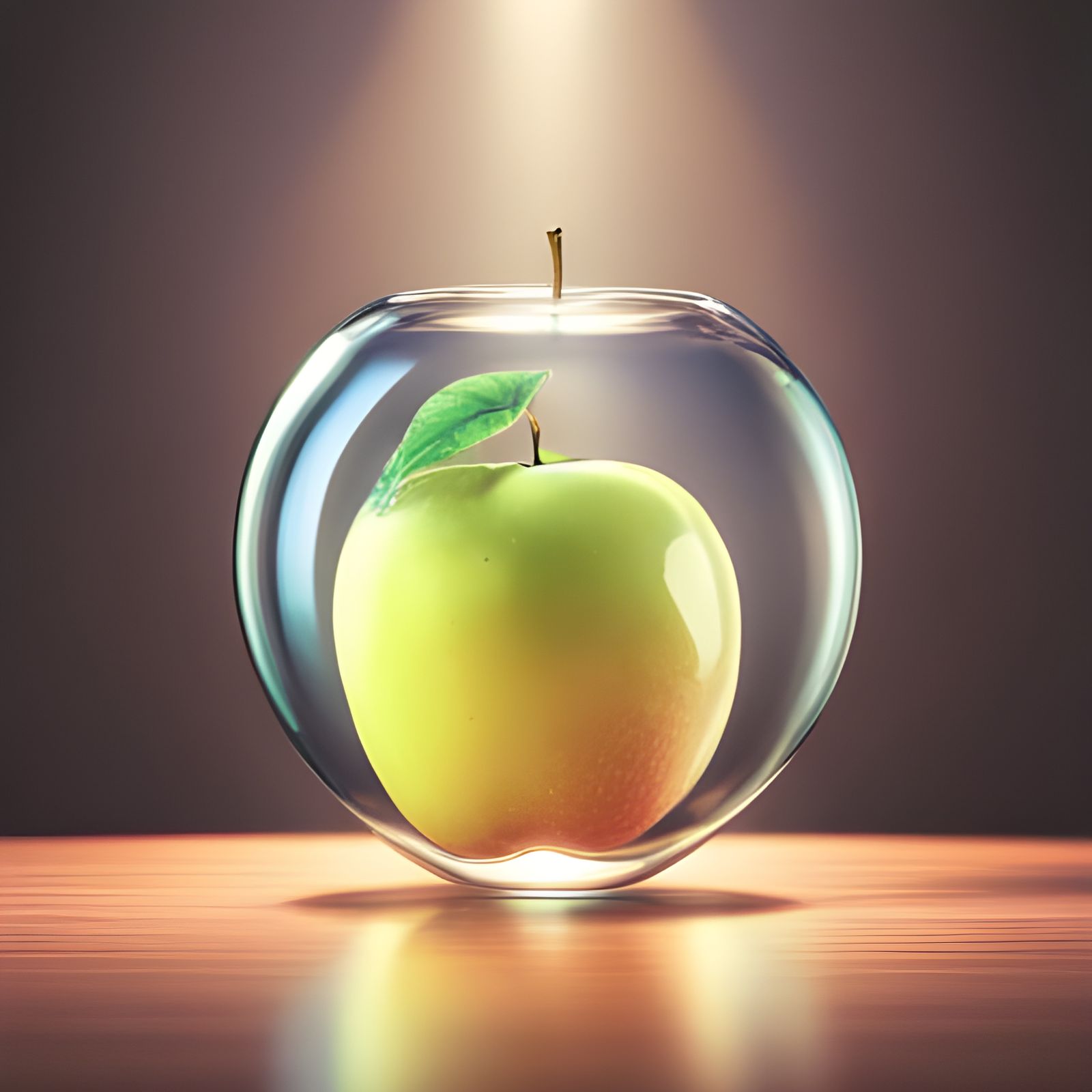 a wonderful apple in a glass