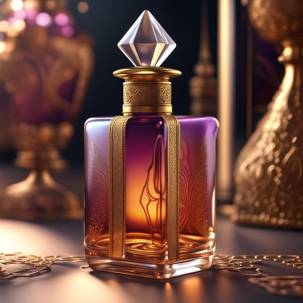 Arabian Attar Oil: Crystal and Square Bottle Display