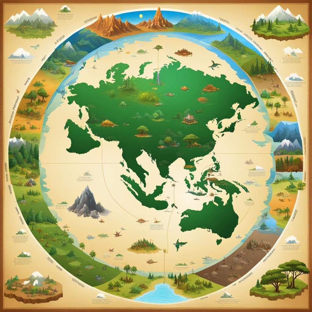 Detailed 3D World Map for Epic Video Game